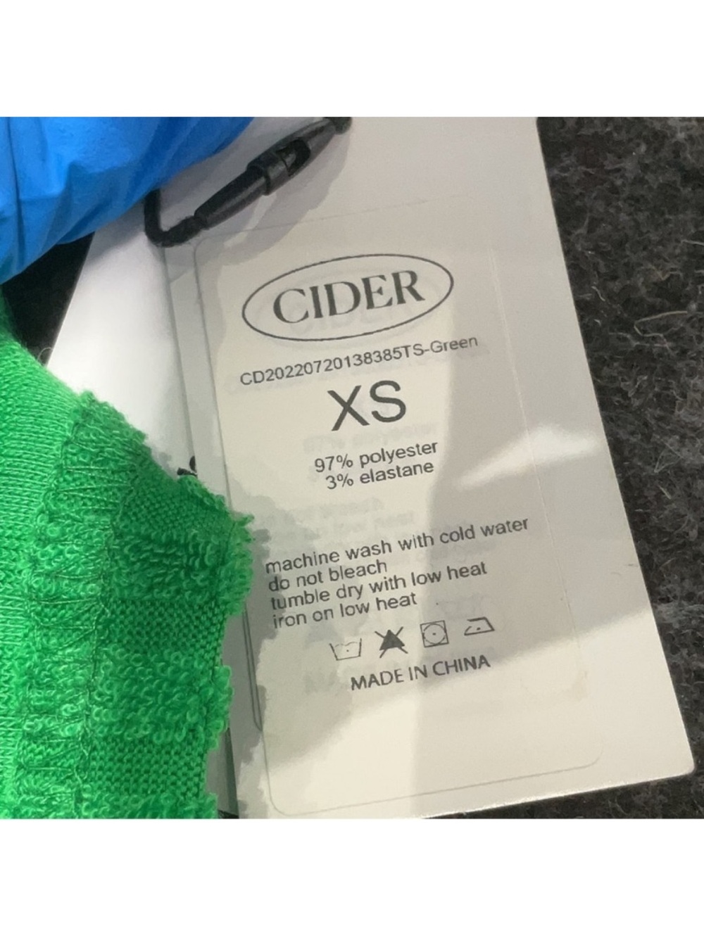 Cider Green Terry Cloth Crop XS Textured Sleeveless Summer Bralette Style NWT - Picture 7 of 7